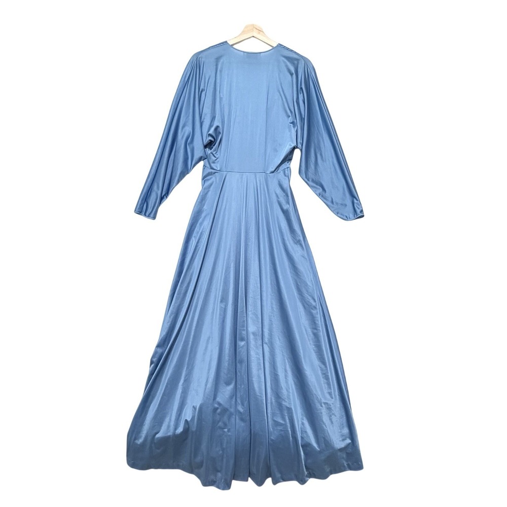 Vintage Lily of France Blue Lace Peignoir Set Robe & Nightgown Lingerie Small - Picture 9 of 9